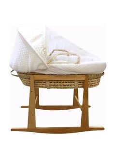 Baby Moses Basket Cot With Rocking Stand, White