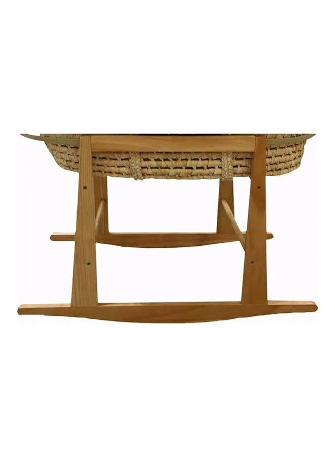 Generic - Baby Moses Basket Cot With Rocking Stand, White - Image 1