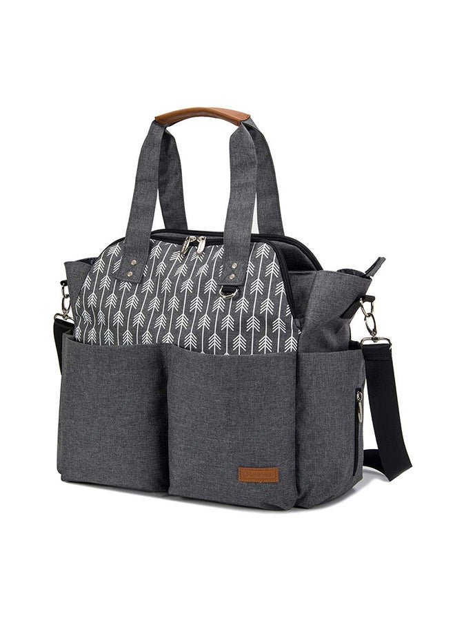 FAD - Polyester Multifunctional Waterproof Mother Baby Diaper Bag, Grey - Image 1