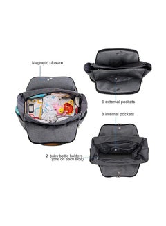 Polyester Multifunctional Waterproof Mother Baby Diaper Bag, Grey - v1648473188/N43794592A_5