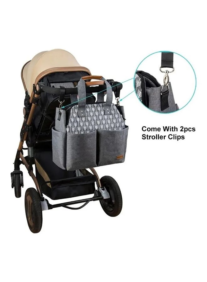 FAD - Polyester Multifunctional Waterproof Mother Baby Diaper Bag, Grey - Image 1
