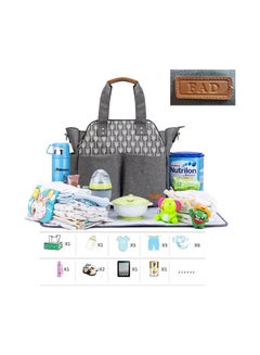 Polyester Multifunctional Waterproof Mother Baby Diaper Bag, Grey - v1648473188/N43794592A_8