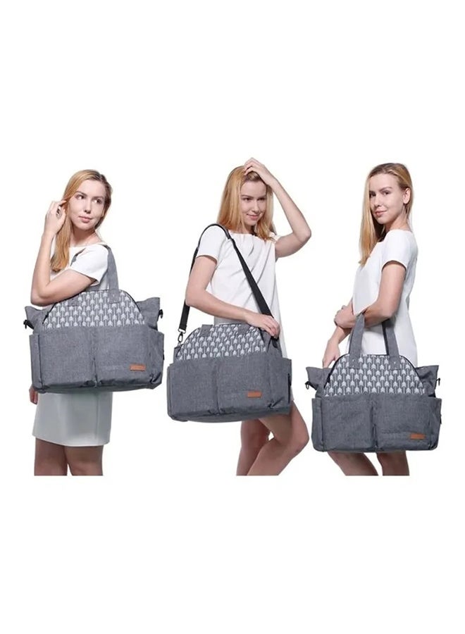 FAD - Polyester Multifunctional Waterproof Mother Baby Diaper Bag, Grey - Image 1