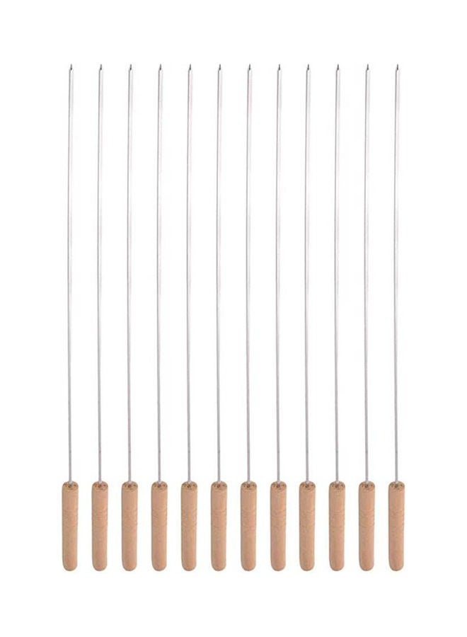 Bbq Skewers Set Of 12 Beige-Silver  - Image 1