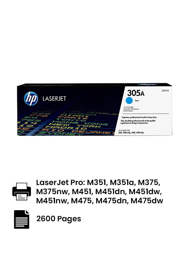 HP 305A Laser Jet Toner Cartridge Cyan  - Image 2