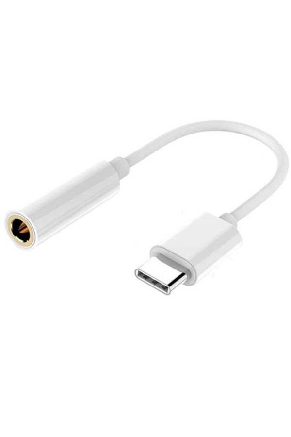 ماركة غير محددة محول لمقبس سماعة الرأس بمنفذ USB Type C لهاتف إتش تي سي/موتو أبيض/فضي  - Image 1