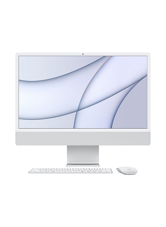 Apple - iMac All In One Desktop With 24-Inch Retina 4.5K Display: M1 Chip With 8‑Core CPU And 8‑Core GPUProcesser/8GB RAM/256GB SSD/Integrated Graphics English/Arabic Silver - Image 1