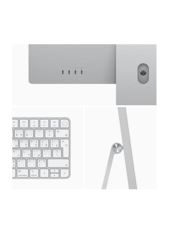 Apple - iMac All In One Desktop With 24-Inch Retina 4.5K Display: M1 Chip With 8‑Core CPU And 8‑Core GPUProcesser/8GB RAM/256GB SSD/Integrated Graphics English/Arabic Silver - Image 1