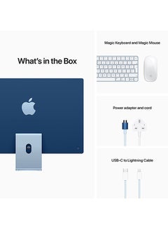 Apple iMac All In One Desktop With 24-Inch Retina 4.5K Display: M1 Chip With 8‑Core CPU And 8‑Core GPU Processer/8GB RAM/256GB SSD/Integrated Graphics English Blue  - Image 5