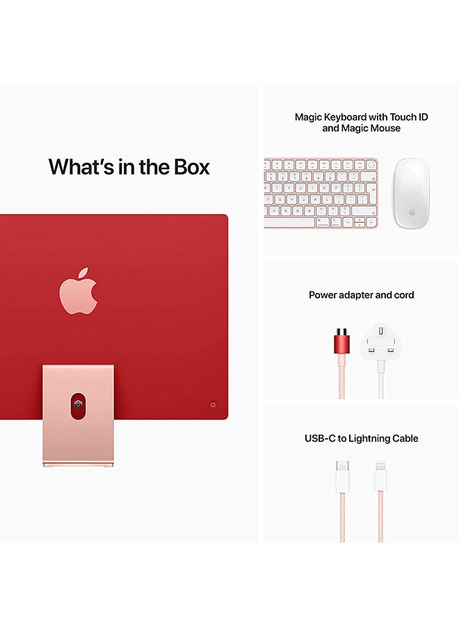 Apple - iMac All In One Desktop With 24-Inch Retina 4.5K Display: M1 Chip With 8‑Core CPU And 7‑Core GPU Processer/8GB RAM/256GB SSD/Integrated Graphics English Pink - Image 1