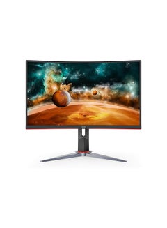 AOC 27 inch, CQ27G2, VA QHD frameless curved gaming monitor with 144 Hz refresh rate, 1ms response rate, HDMI Black