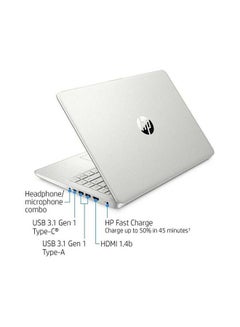 HP 14-Dq2055wm (Upgraded Version) Laptop With 14-Inch Full HD Display, 11th Gen Core i3-1115G4 Processor/4GB RAM/256GB SSD/Intel UHD Graphics/Windows 10 Home/International Version English Silver  - Image 2