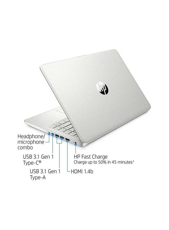 HP - 14-Dq2055wm (Upgraded Version) Laptop With 14-Inch Full HD Display, 11th Gen Core i3-1115G4 Processor/4GB RAM/256GB SSD/Intel UHD Graphics/Windows 10 Home/International Version English Silver - Image 1