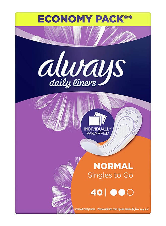 Daily Liners Comfort Protect Individually Wrapped Pantyliners, 40 Count - v1648484791/N14455127A_1