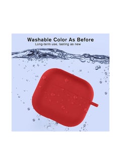 MARGOUN Protective Silicone Case Cover with Carabiner Hook for Apple AirPods Pro Rose Red  - Image 3