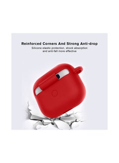MARGOUN Protective Silicone Case Cover with Carabiner Hook for Apple AirPods Pro Rose Red  - Image 4