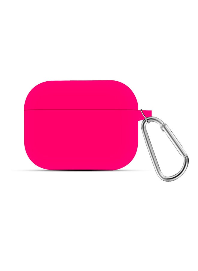 MARGOUN Protective Silicone Case Cover with Carabiner Hook for Apple AirPods Pro Hot Rose  - Image 2