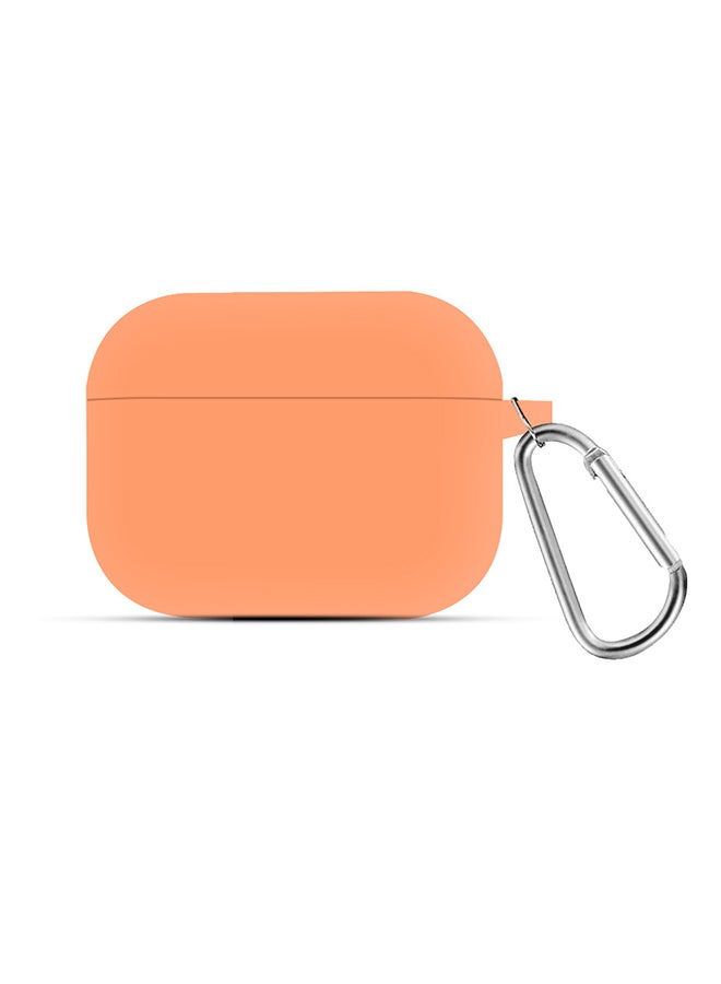 MARGOUN Protective Silicone Case Cover with Carabiner Hook for Apple AirPods Pro New Peach - Image 2