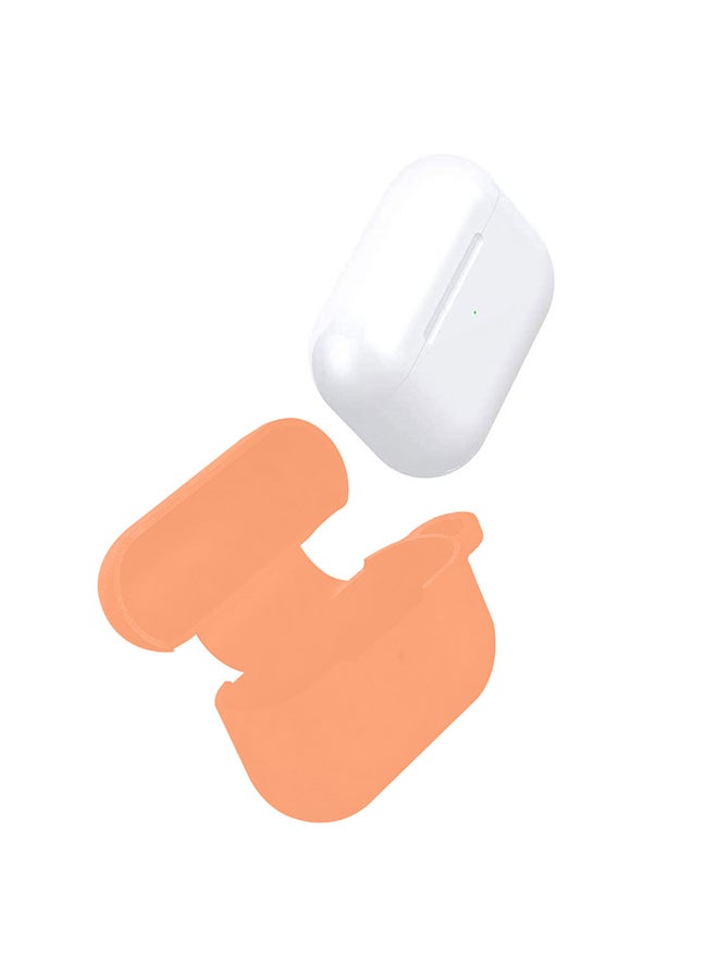 MARGOUN Protective Silicone Case Cover with Carabiner Hook for Apple AirPods Pro New Peach - Image 3