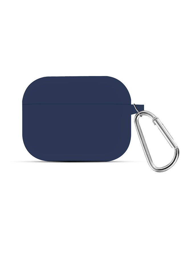 Protective Silicone Case Cover with Carabiner Hook for Apple AirPods Pro Midnight Blue