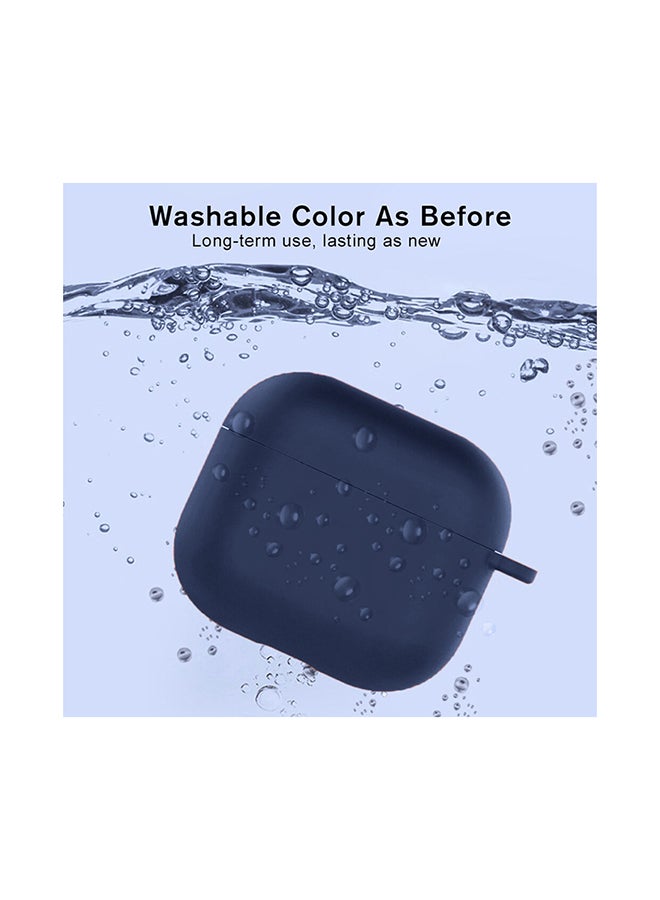 Protective Silicone Case Cover with Carabiner Hook for Apple AirPods Pro Midnight Blue