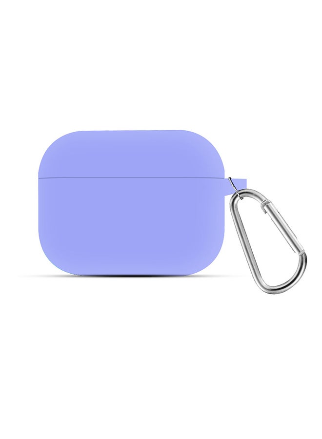 MARGOUN - Protective Silicone Case Cover with Carabiner Hook for Apple AirPods Pro Light Purple - Image 1