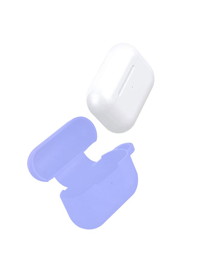 MARGOUN - Protective Silicone Case Cover with Carabiner Hook for Apple AirPods Pro Light Purple - Image 1