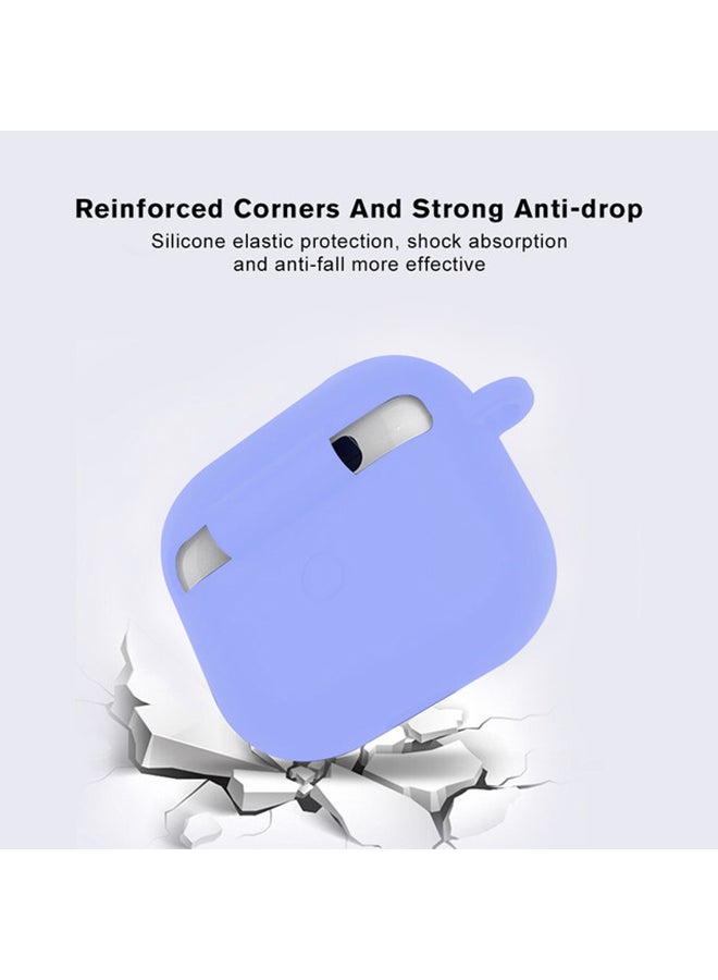 MARGOUN - Protective Silicone Case Cover with Carabiner Hook for Apple AirPods Pro Light Purple - Image 1