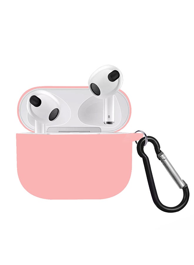 MARGOUN - Protective Silicone Case Cover For Apple AirPods 3 3rd Generation With Keychain Light Pink - Image 1