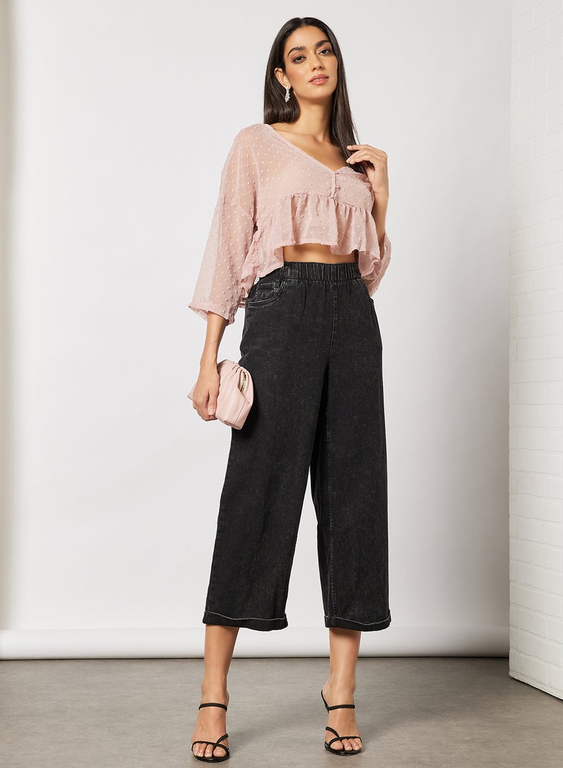 Aila Casual Long-Sleeve V-Ncek Solid Top Pink - Image 4