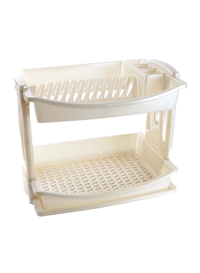 دوف رف أطباق بمستويين عاجي 50x40x36سم