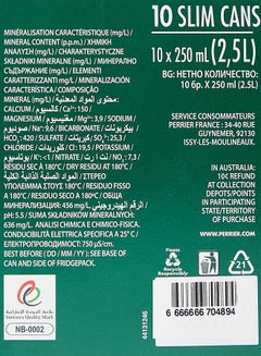 Perrier Sparkling Mineral Water Slim Can 250ml Pack of 10  - Image 4