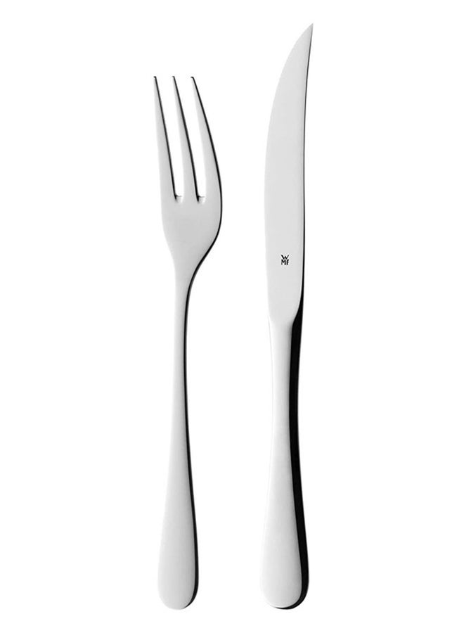 WMF 12-Piece Steak Knives And Forks Silver/Brown  - Image 4
