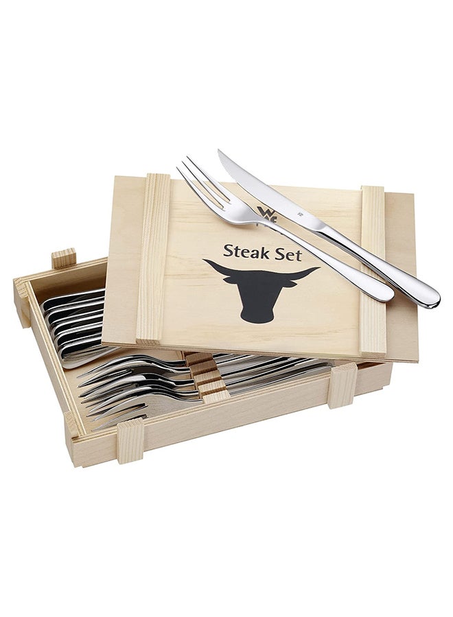 WMF 12-Piece Steak Knives And Forks Silver/Brown  - Image 2