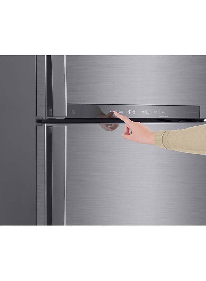 LG 15.4 Cu.Ft. Top Freezer Refrigerator/ThinQ (wifi)/ Multi Air Flow/Energy Saving Inverter Linear Compressor LT17HBHSLN Silver  - Image 4