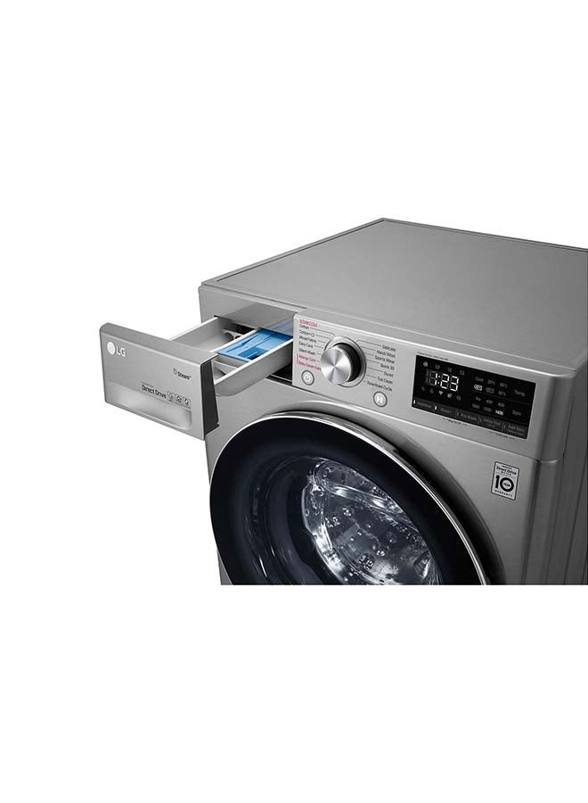 LG - 8 kg Front Load Washing Machine With AI DD WFV0812XM Silver - Image 1