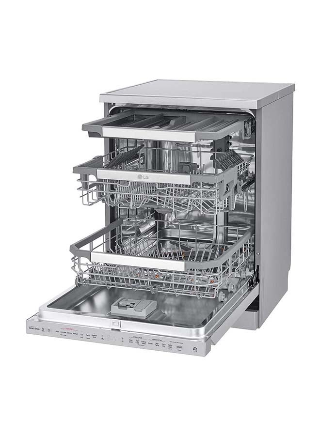 LG QuadWash Steam Dishwasher 14 Place Settings EasyRack Plus Inverter Direct Drive ThinQ - DFB325HS Steel Silver - Image 4