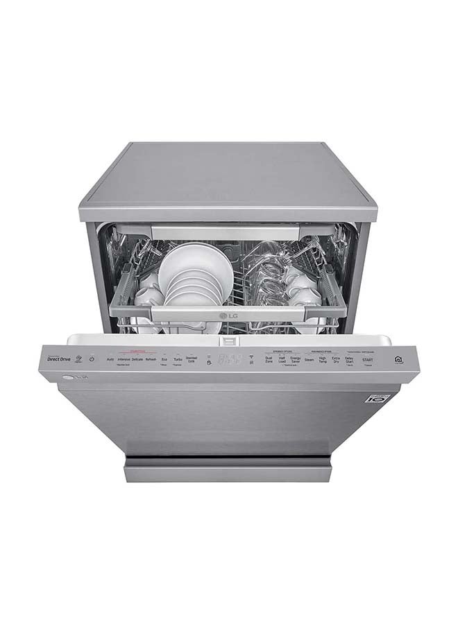 LG QuadWash Steam Dishwasher 14 Place Settings EasyRack Plus Inverter Direct Drive ThinQ - DFB325HS Steel Silver - Image 5