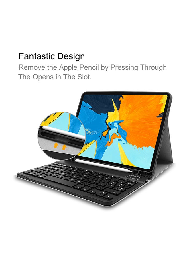 Wireless Bluetooth Keyboard With Case Cover For iPad Pro 11 - English Black  - Image 5