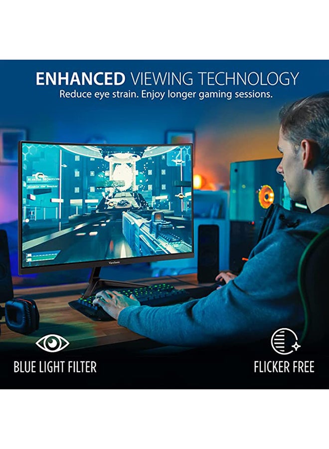 ViewSonic - ViewSonic VX2718-PC-MHD 27-inch 1080p HD Curved Gaming Monitor, 165Hz, 1ms, Dual Integrated Speakers, Adaptive Sync, DisplayPort, 2x HDMI, for Home Entertainment and Gaming 27inch Black - Image 1