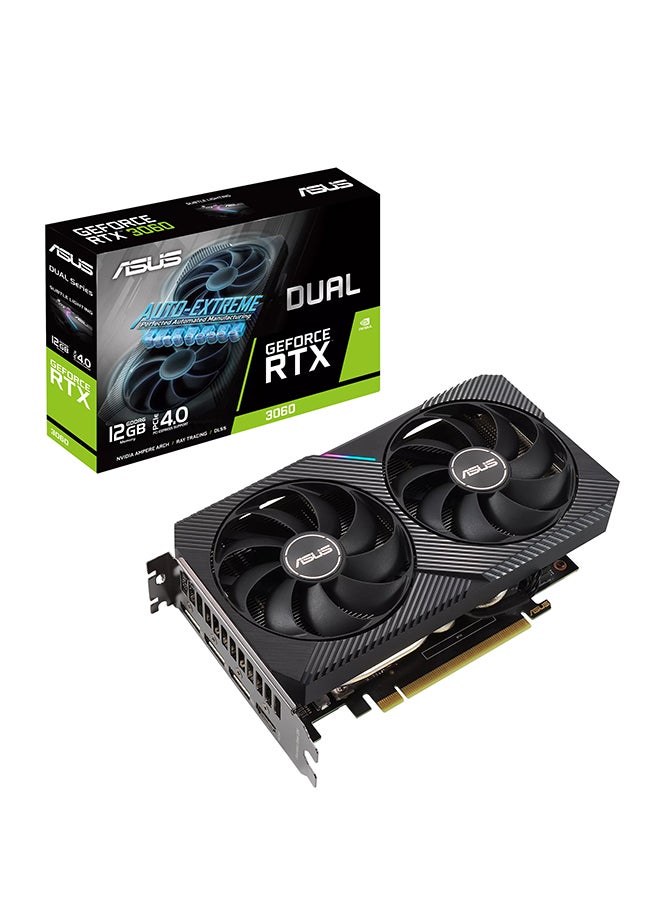 ASUS - ASUS Dual NVIDIA GeForce RTX 3060 V2 OC Edition 12GB GDDR6 Gaming Graphics Card (PCIe 4.0, 12GB GDDR6 Memory, HDMI 2.1, DisplayPort 1.4a, 2-Slot Design, Axial-tech Fan Design, 0dB Technology) Black - Image 1