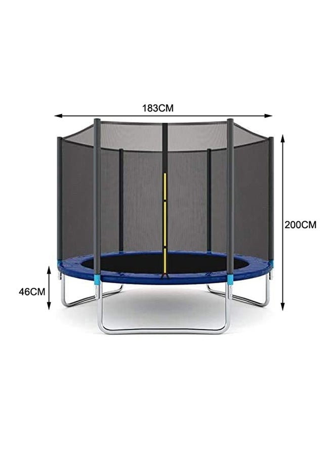 6ft Fitness Trampoline Park Rebounder Playground Equipment With Safety Net 183x183x200cm  - Image 4