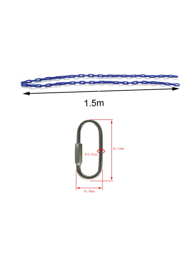مجموعة مقعد التأرجح مع خطاف وسلسلة - أزرق - Image 2