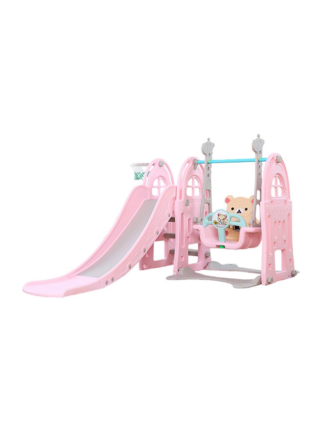 3-In-1 Jumbo Slide And Swing With Basket Ball Play Structure 208x145x120cm  - Image 1