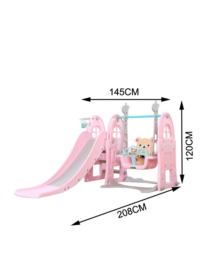 3-In-1 Jumbo Slide And Swing With Basket Ball Play Structure 208x145x120cm  - Image 2