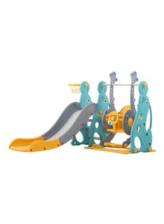 3-In-1 Indoor Swing And Slide Set With Basketball Hoop 180x155x118cm