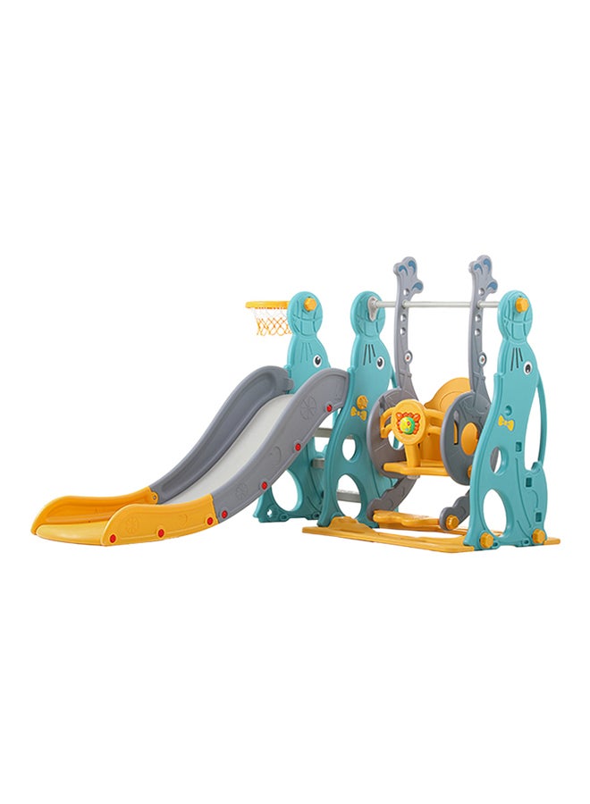 XIANGYU - 3-In-1 Indoor Swing And Slide Set With Basketball Hoop 180x155x118cm - Image 1