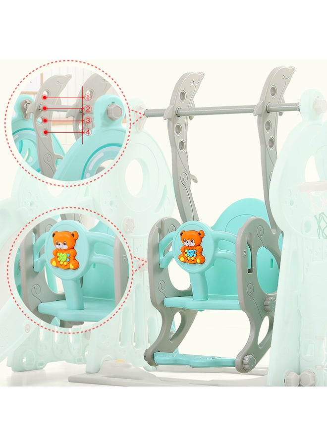 XIANGYU 3-In-1 Indoor Swing And Slide With Basketball Hoop 145X180X120cm  - Image 4