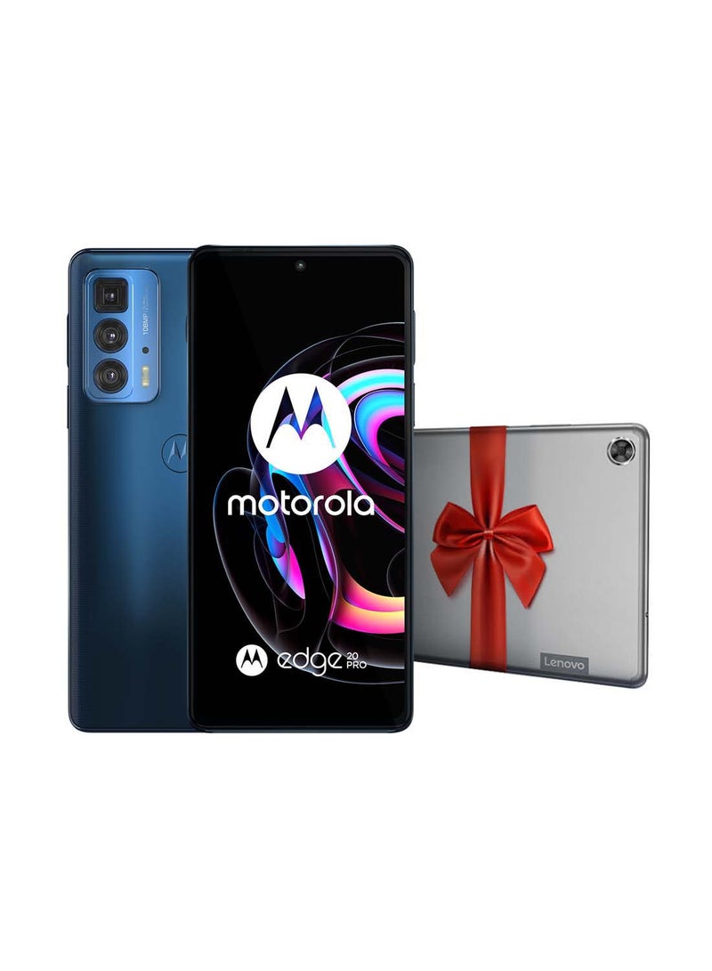 Motorola - Edge 20 Pro Dual SIM Midnight Blue 12 GB RAM 256 GB 5G With Lenovo Tab M8,2 GB RAM,16 GB ROM - Middle East Version - Image 1