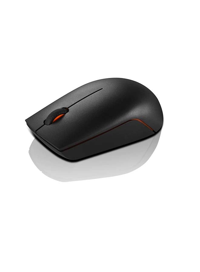 Lenovo - 300 Wireless Compact Mouse, 2.4 GHz RF Wireless Connection, 1,000 dpi Laser Sensor, 3 Buttons, 32' / 10 m Wireless Range, Single AA Battery, Black - Image 1